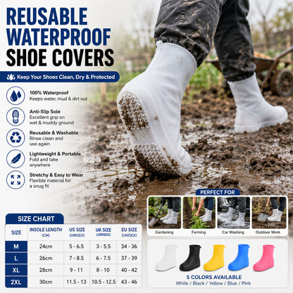 🌧️ Tyii™ Heavy-Duty Non-Slip Reusable Waterproof Shoe Covers – Keep Shoes Clean & Dry