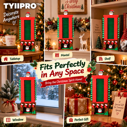 TYIIPRO™ Santa Christmas Countdown Advent Calendar – 24-Day Interactive Fireplace Countdown Decoration