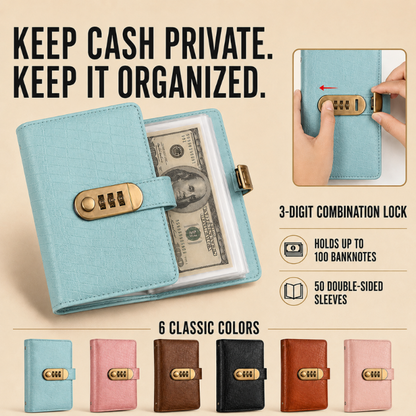 TYIIPRO™ Cash Savings Binder with Combination Lock – Large Capacity Money Organizer & Secure Cash Storage Book