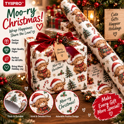 TYIIPRO™ Christmas Wrapping Paper – Cute & Funny Holiday Gift Wrap, 6 Festive Designs