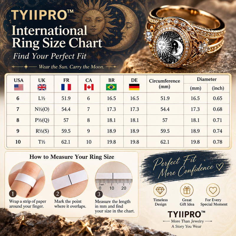 TYIIPRO™ Vintage Sun & Moon Ring – Celestial Totem Carved Statement Band