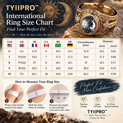TYIIPRO™ Vintage Sun & Moon Ring – Celestial Totem Carved Statement Band