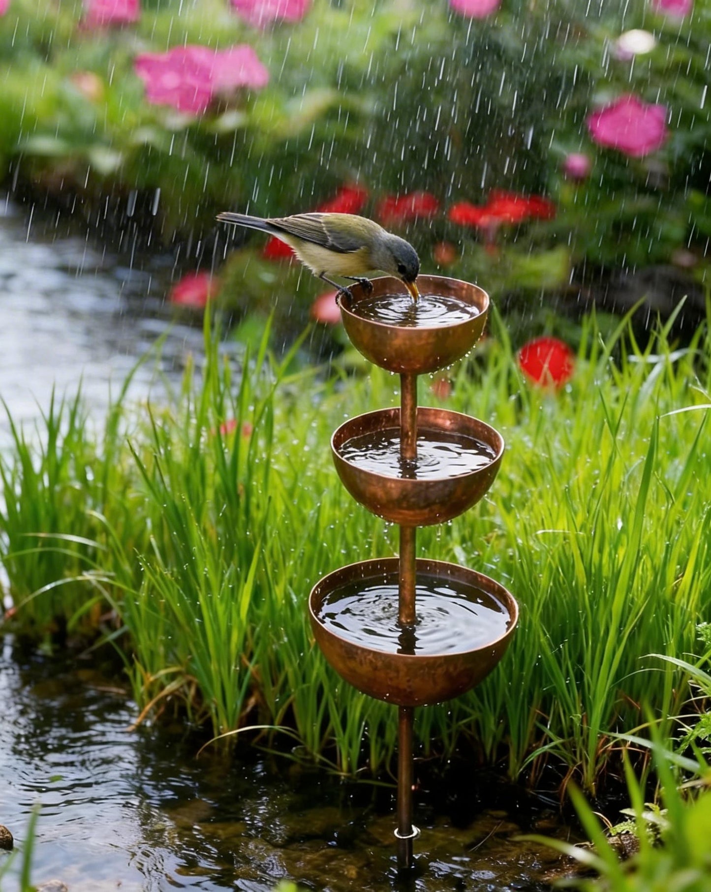 Handmade Metal Flower Garden Stake