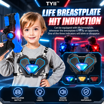 TYII™ 2-Player Laser Tag Set for Kids – Infrared Blaster Guns with LED Chest Sensors, Lights & Sounds, Indoor & Outdoor Battle Game
