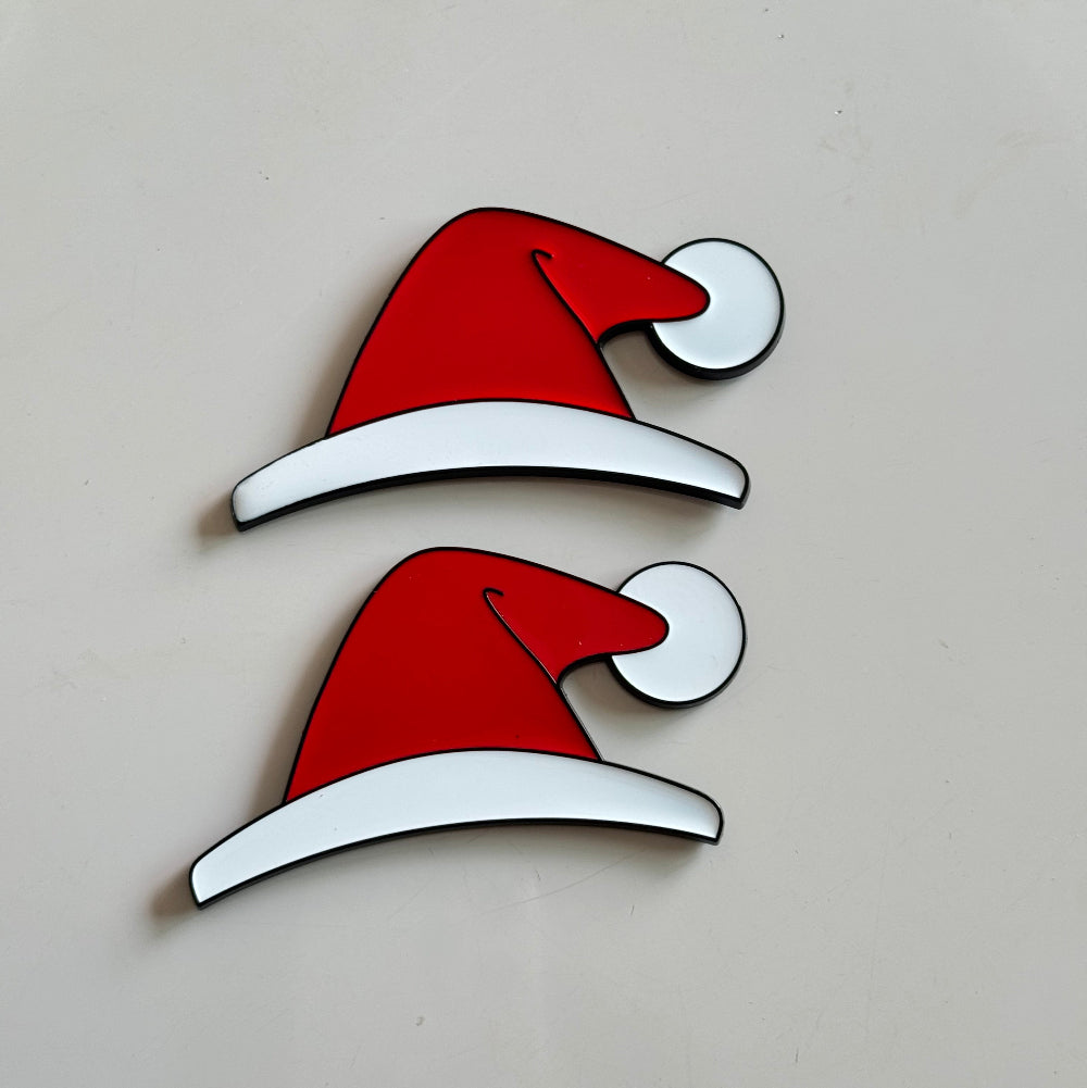 TYII™ Christmas Car Emblem Decorations – 3D Holiday Badge Stickers for Tesla