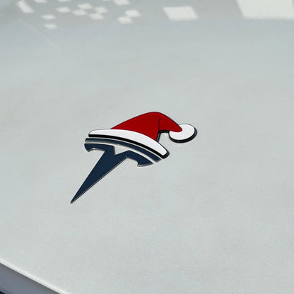 TYII™ Christmas Car Emblem Decorations – 3D Holiday Badge Stickers for Tesla