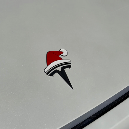 TYII™ Christmas Car Emblem Decorations – 3D Holiday Badge Stickers for Tesla