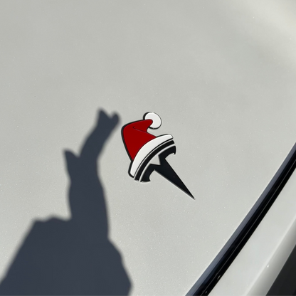 TYII™ Christmas Car Emblem Decorations – 3D Holiday Badge Stickers for Tesla