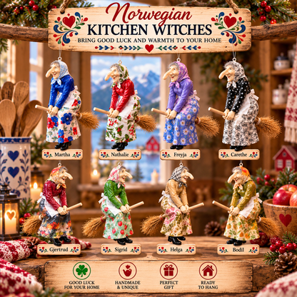 🧙 TYII™ Norwegian Kitchen Witch – Good Luck Hanging Ornament, Funny Kitchen Decor & Unique Gift 🍀