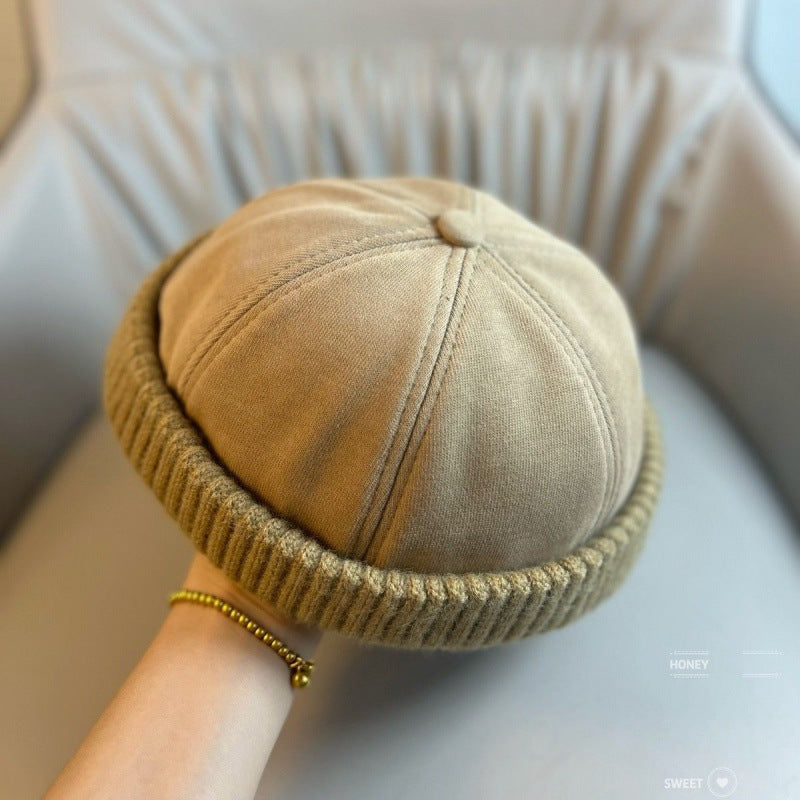 TYII™ Brimless Docker Hat – Vintage Knit Cuff Beanie Cap for Men & Women