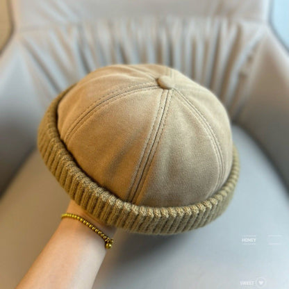 TYII™ Brimless Docker Hat – Vintage Knit Cuff Beanie Cap for Men & Women