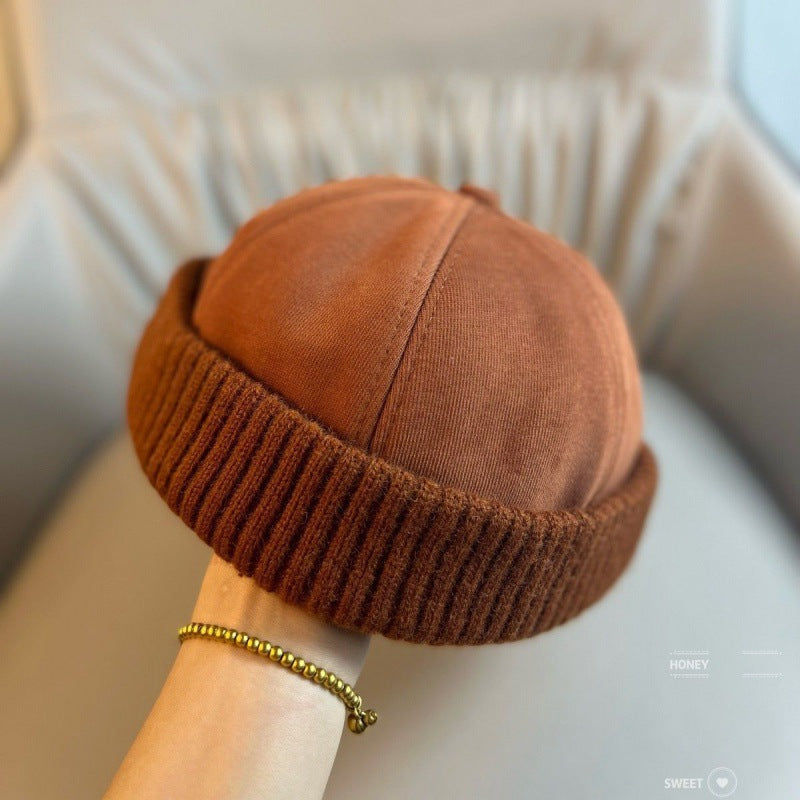 TYII™ Brimless Docker Hat – Vintage Knit Cuff Beanie Cap for Men & Women