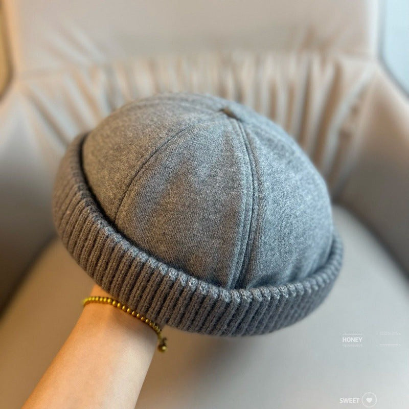 TYII™ Brimless Docker Hat – Vintage Knit Cuff Beanie Cap for Men & Women