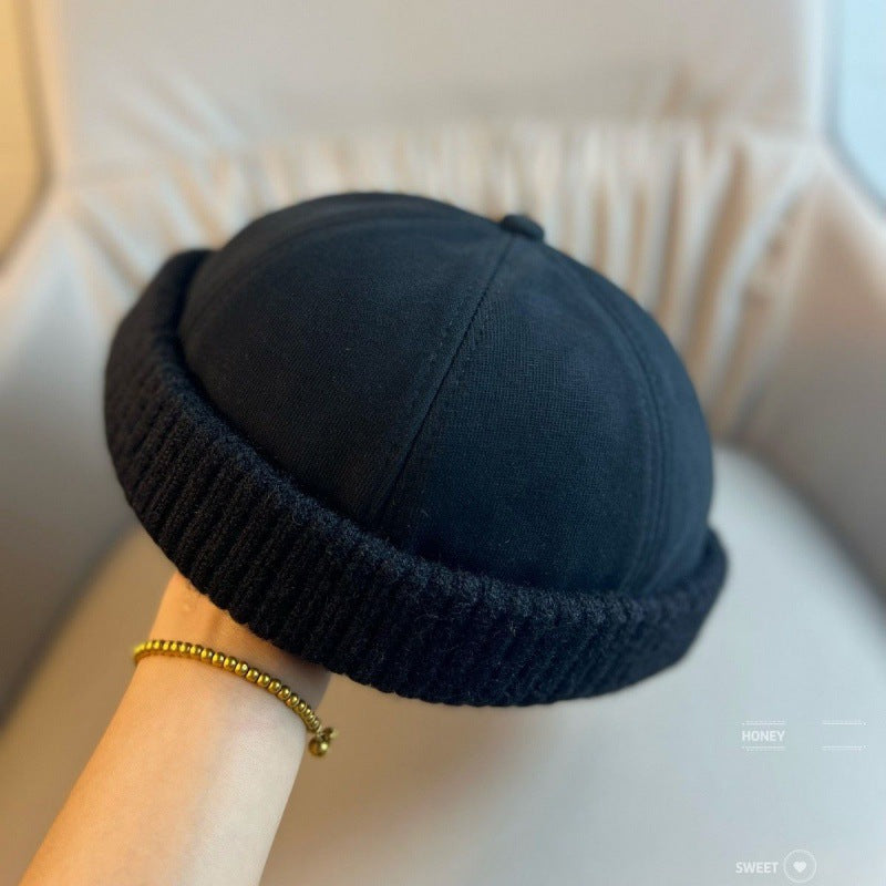 TYII™ Brimless Docker Hat – Vintage Knit Cuff Beanie Cap for Men & Women