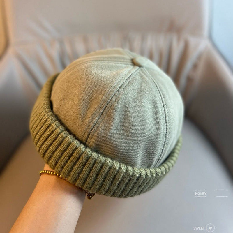 TYII™ Brimless Docker Hat – Vintage Knit Cuff Beanie Cap for Men & Women