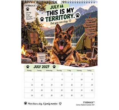 TYIIPRO™ German Shepherd Calendar 2027 – Funny 12-Month Wall Calendar for German Shepherd Lovers & Dog Owners
