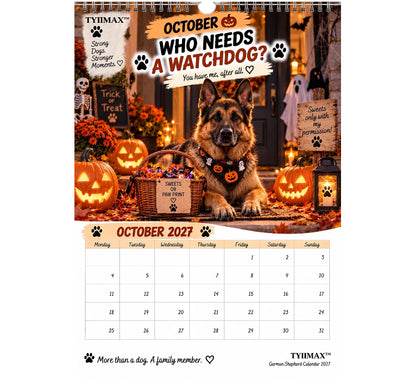 TYIIPRO™ German Shepherd Calendar 2027 – Funny 12-Month Wall Calendar for German Shepherd Lovers & Dog Owners