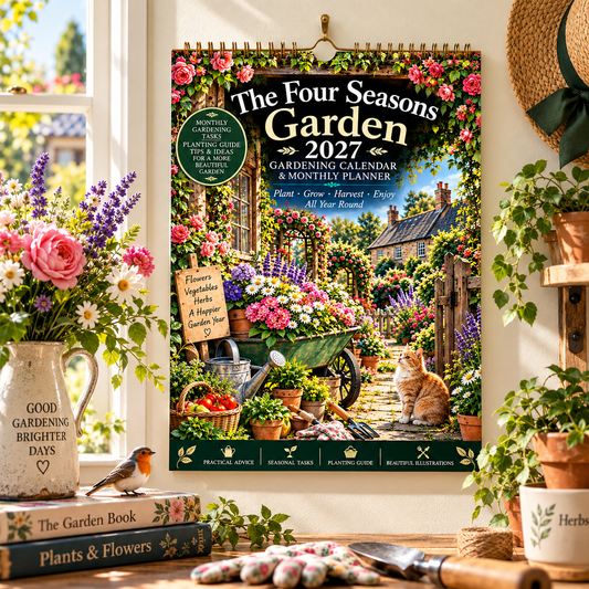 2027 Four Seasons Gardening Calendar & Monthly Planner – A4 Wall Calendar with Planting Guide, Garden Tasks & Plant Labels | TYII™