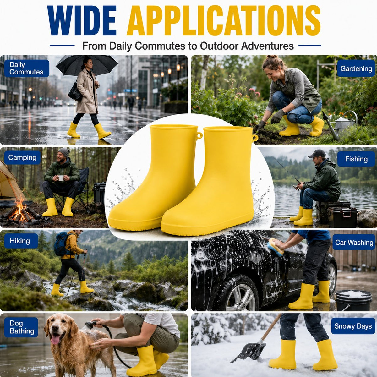 🌧️ Tyiipro™ Heavy-Duty Non-Slip Reusable Waterproof Shoe Covers – Keep Shoes Clean & Dry