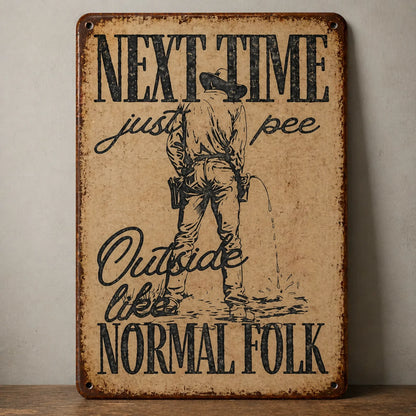 🤠"Next Time Pee Outside Like Normal Folk" Funny Wall Sign