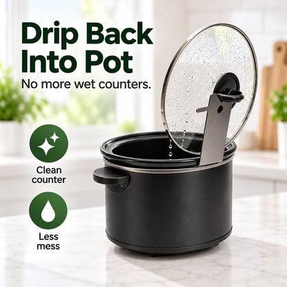 🔥Multifunctional Anti-Slip Cooker Lid Stand - Space-Saving Kitchen Counter Organizer