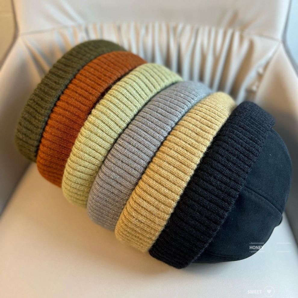 TYII™ Brimless Docker Hat – Vintage Knit Cuff Beanie Cap for Men & Women