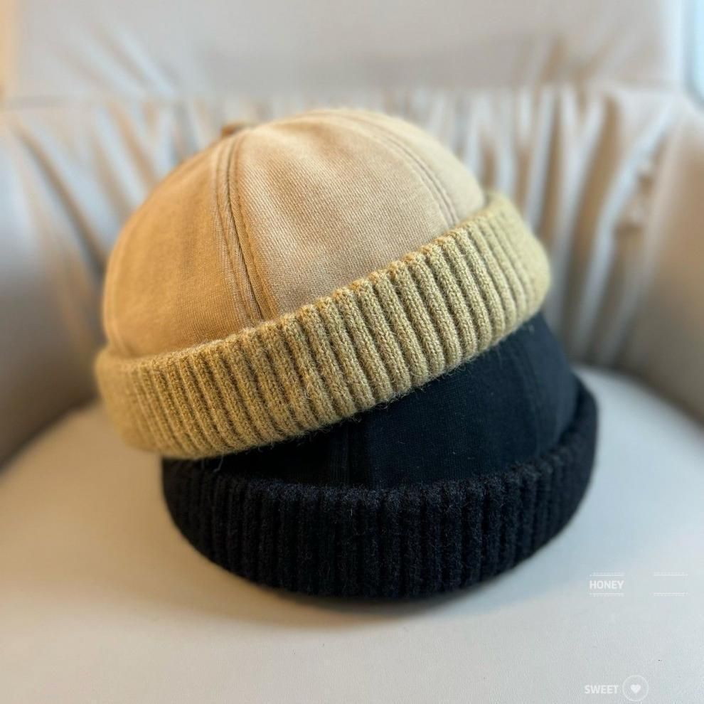 TYII™ Brimless Docker Hat – Vintage Knit Cuff Beanie Cap for Men & Women