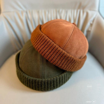 TYII™ Brimless Docker Hat – Vintage Knit Cuff Beanie Cap for Men & Women