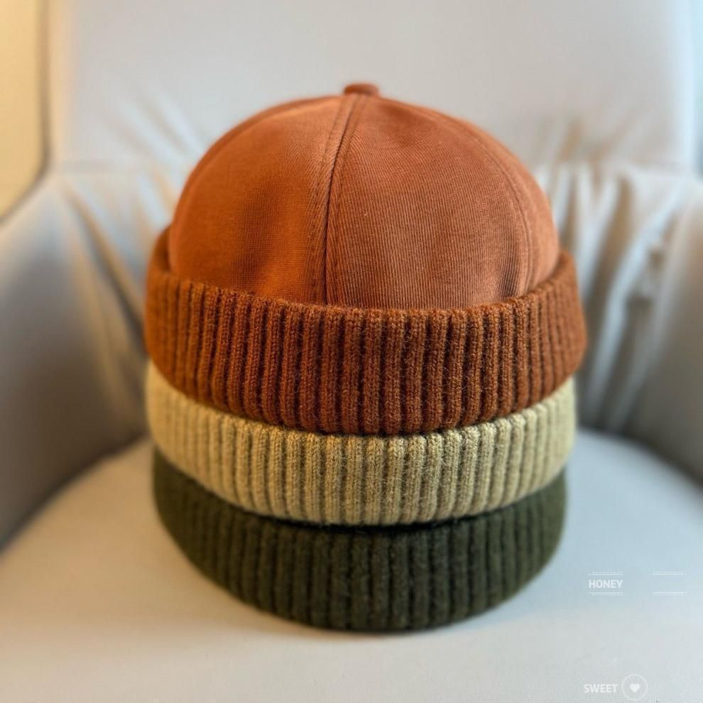 TYII™ Brimless Docker Hat – Vintage Knit Cuff Beanie Cap for Men & Women