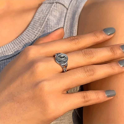 TYIIPRO™ Vintage Sun & Moon Ring – Celestial Totem Carved Statement Band