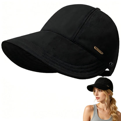 Women's Wide Brim Sun Visor Hat – UPF 50+ Foldable UV Protection Cap