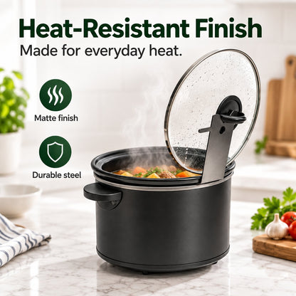 🔥Multifunctional Anti-Slip Cooker Lid Stand - Space-Saving Kitchen Counter Organizer