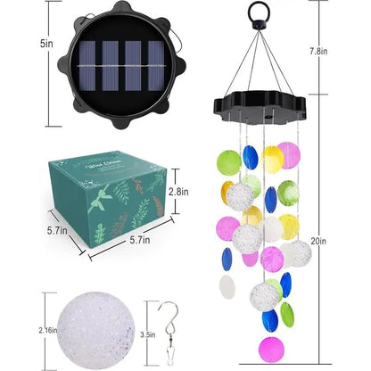 🌈 ✨ Solar-Powered Seashell Wind Chime Light