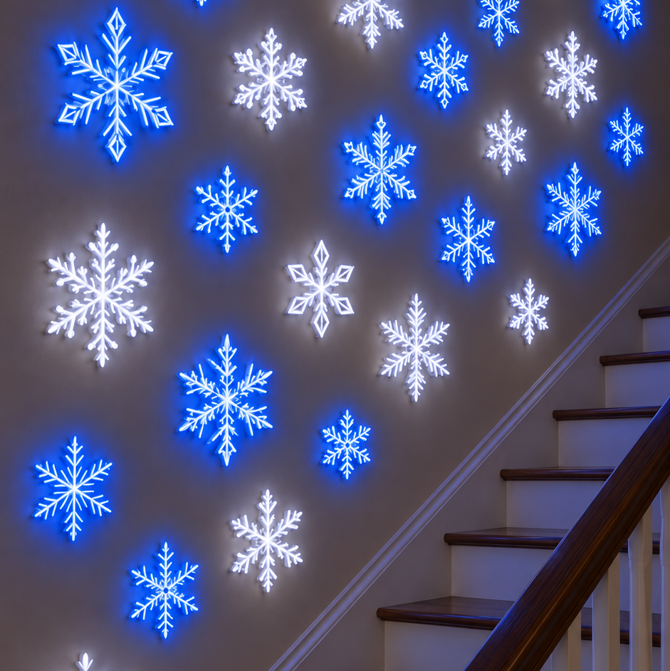 TYIIPRO™ LED Snowflake Wall Lights – Remote-Controlled Christmas Snowflake Decorations for Walls, Windows & Ceilings