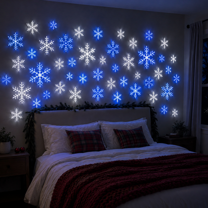 TYIIPRO™ LED Snowflake Wall Lights – Remote-Controlled Christmas Snowflake Decorations for Walls, Windows & Ceilings