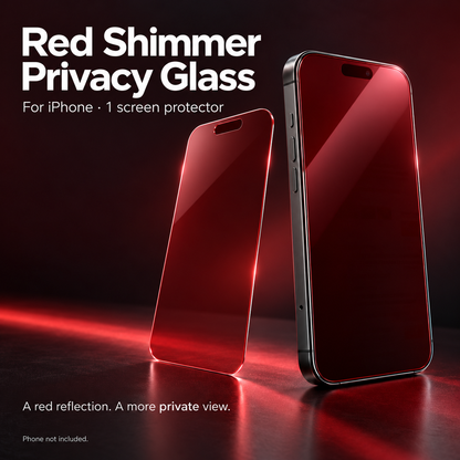 Red Shimmer Privacy Tempered Glass Screen Protector for iPhone