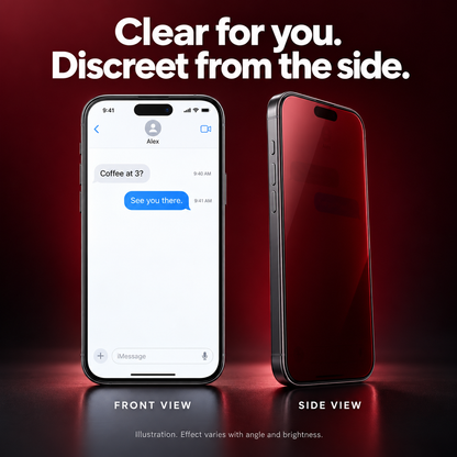 Red Shimmer Privacy Tempered Glass Screen Protector for iPhone