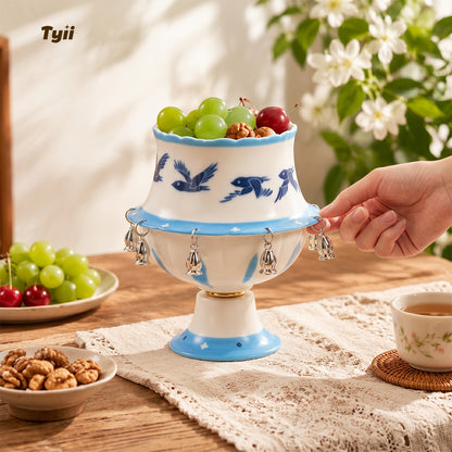The Oriental Charm: Hand-Painted Under-Glaze Rotating Tea Cup with Luxury Gift Box