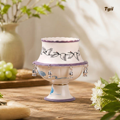 The Oriental Charm: Hand-Painted Under-Glaze Rotating Tea Cup with Luxury Gift Box
