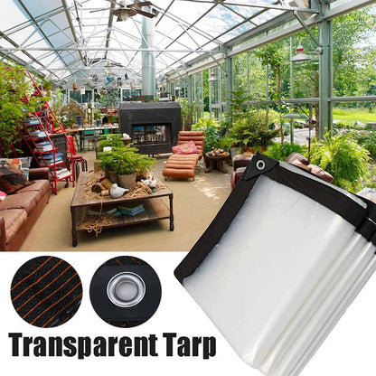 🔥 Heavy-Duty Transparent Tarp – Waterproof, Insulating & UV-Resistant with Aluminum Grommets ⛈️