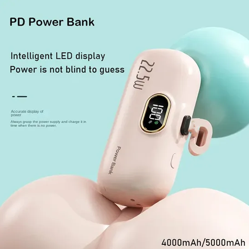 🔋 22.5W Fast Charging 5000mAh Mini Portable Phone Power Bank