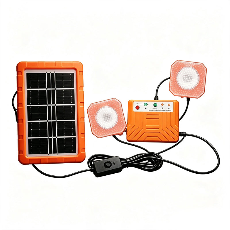 Portable Solar Power System with 2 LED Lights – Off-Grid Solar Generator Kit, Multi-Port Charging Station for Camping, Emergency & Outdoor Use