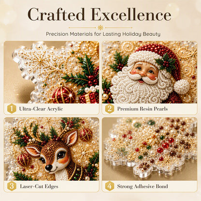5D DIY Christmas Ornament – Sparkling Beads & Acrylic, 3D Glow, Easy to Make. Perfect for the Tree, Window & Gifts!