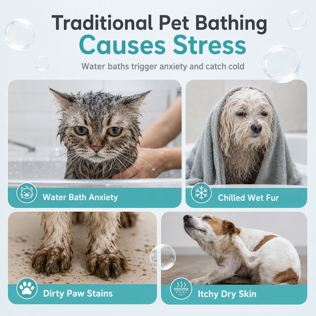 🔥🐾50K+ SOLD!🧼 No-Rinse Pet Cleansing Foam – For cats & dogs ✨