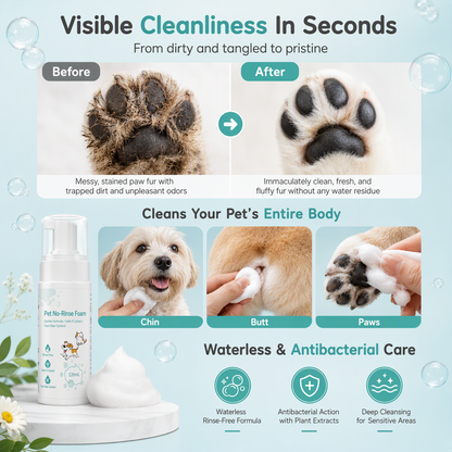 🔥🐾50K+ SOLD!🧼 No-Rinse Pet Cleansing Foam – For cats & dogs ✨